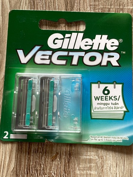 Vỉ 2 lưỡi dao cạo râu Gillette vector