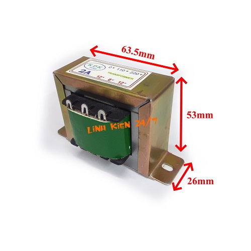 Biến áp đối xứng 12v 2a