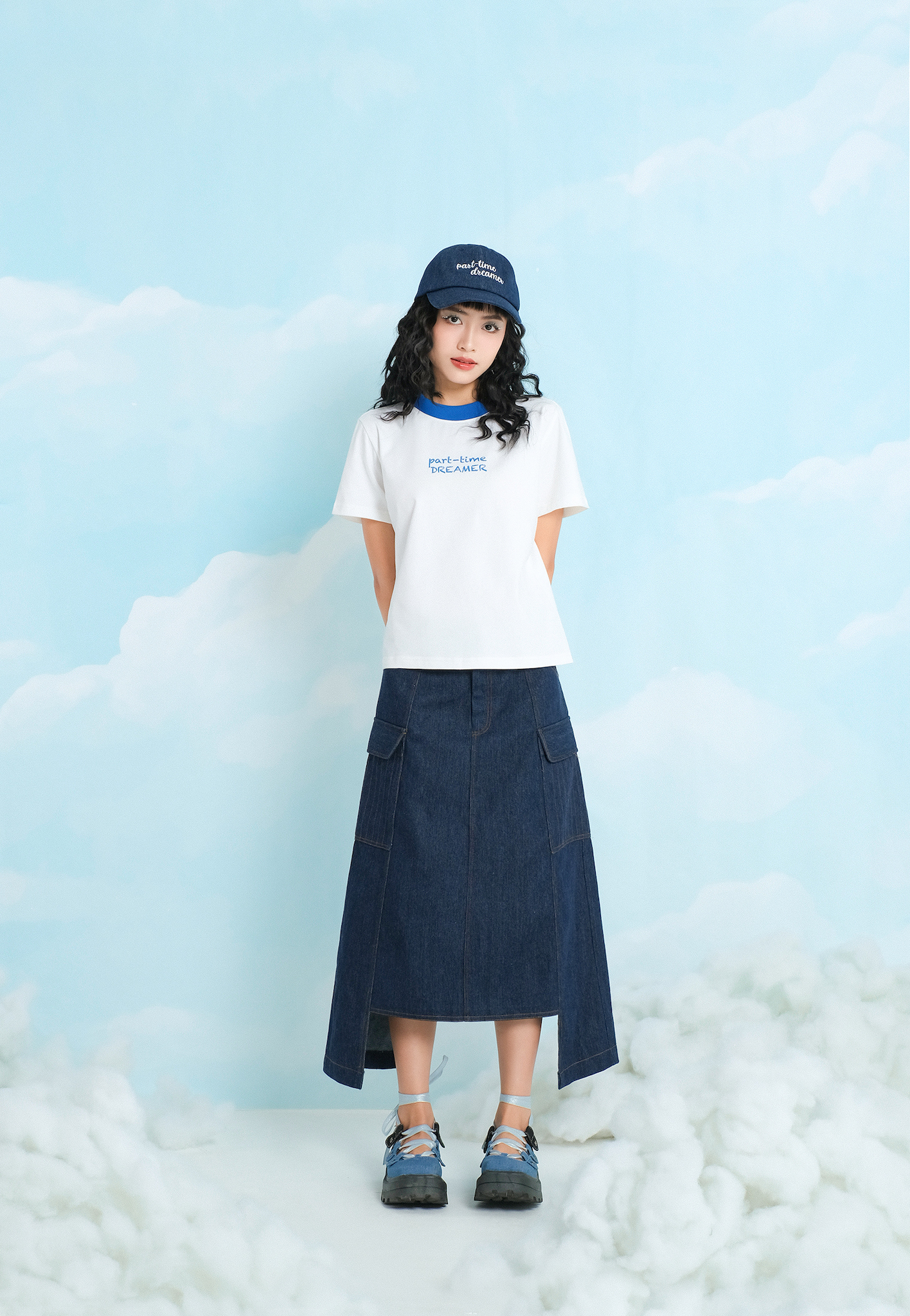 Double Moonshot - Chân váy jeans Indigo