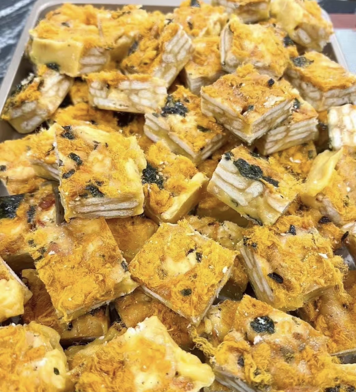 500G Bánh bông tuyết phô mai chà bông rong biển siêu thơm ngon - Kẹo Nougat Trứng Muối - bánh chà bông trứng muối thơm béo