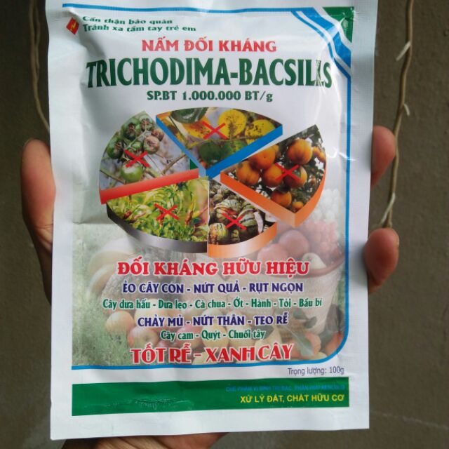 Nấm đối kháng Trichoderma - Bacillus 100g Ủ phân chuồng, rác thải hữu cơ
