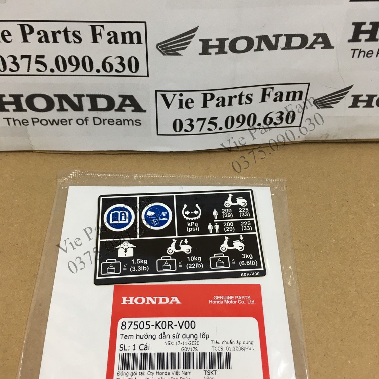 Tem thông số SH 2020, hàng din Honda mới 100%