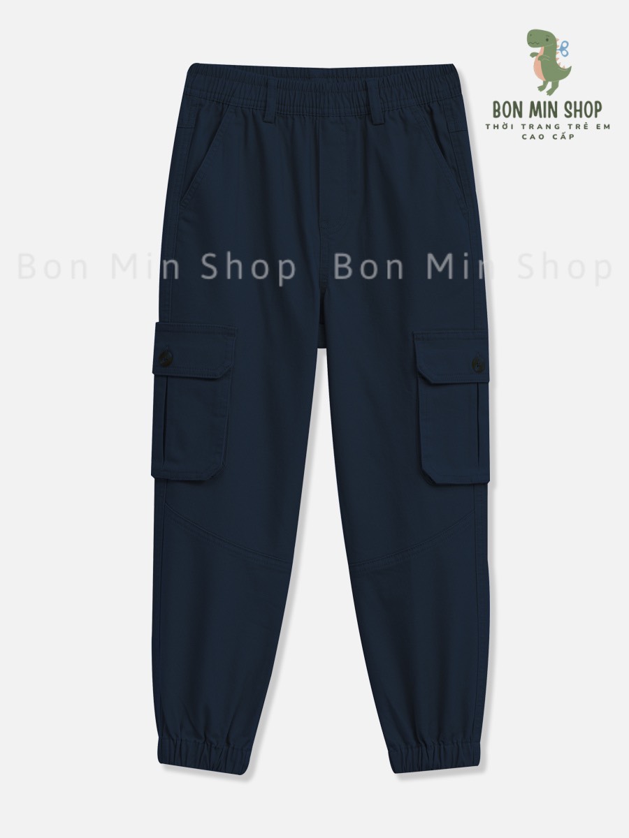 Quần jogger túi hộp kaki cho bé trai