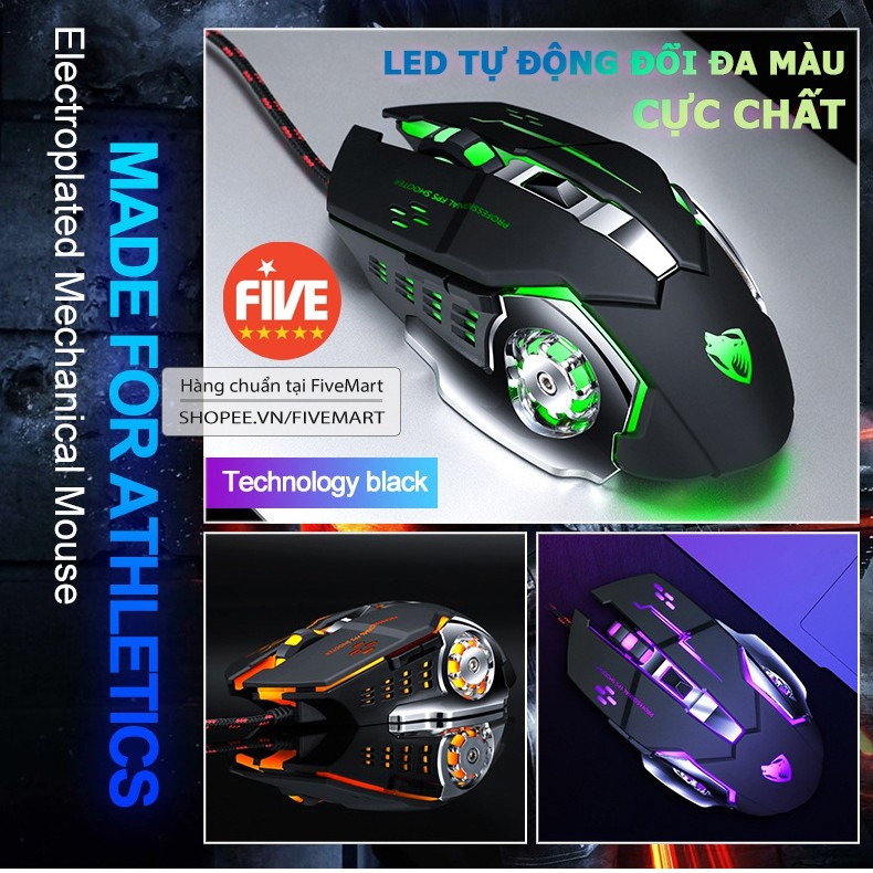 ✎ Chuột game thủ cực bền thiết kế độc lạ có LED nhiều màu