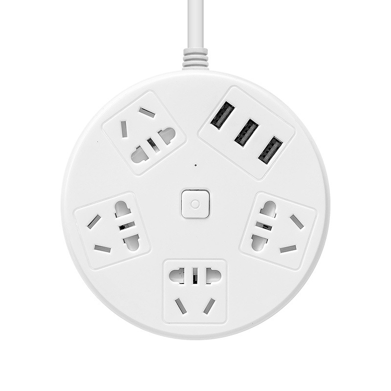 Ổ Cắm Điện Tròn Đa Năng 3 Cổng USB