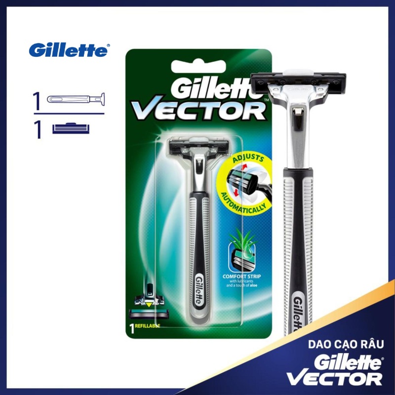 [HCM]Dao cạo râu Gillette Vector Cán 1s giá rẻ