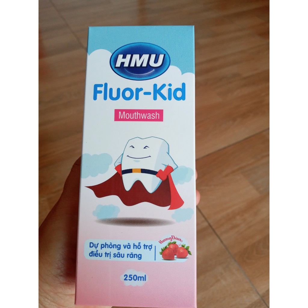 Combo 10 Chai Nước Súc Miệng HMU Fluor Kid Dành Cho Trẻ Em ( Sản phẩm của Đại học Y Hà Nội)