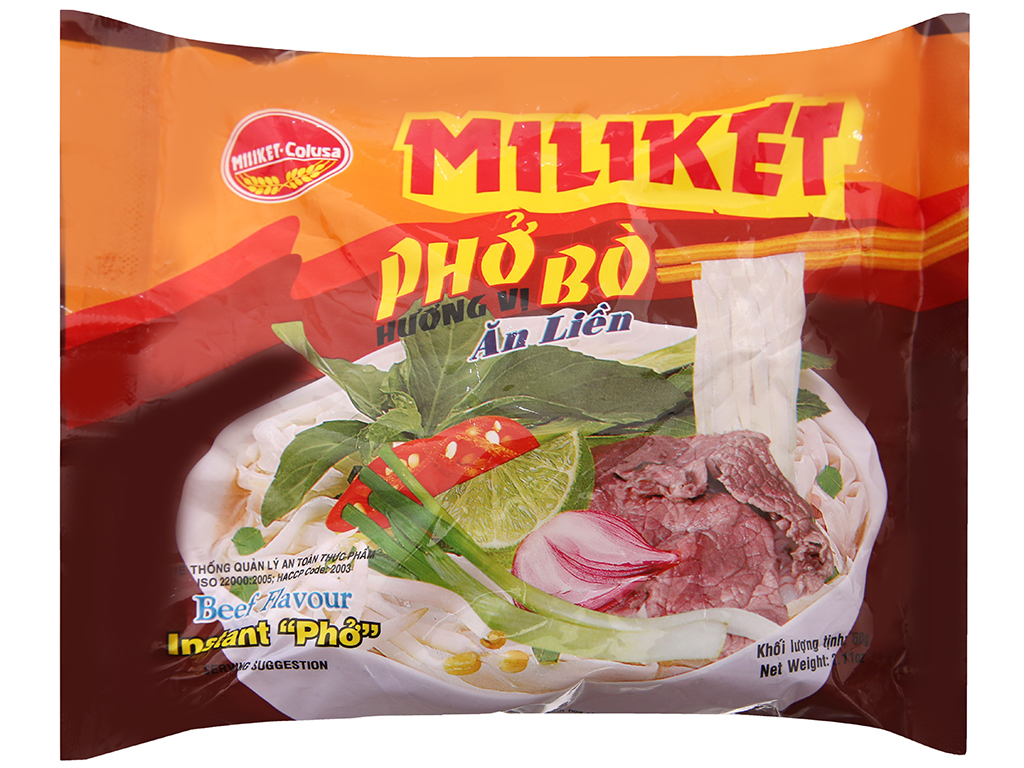 Thùng 30 gói phở Miliket 65g