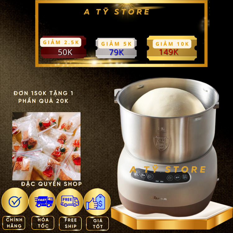 [Freeship + Quà Tặng 10k ]Máy nhồi bột trộn bột Bear hàng quốc tế 3.5L, 5L, 7L