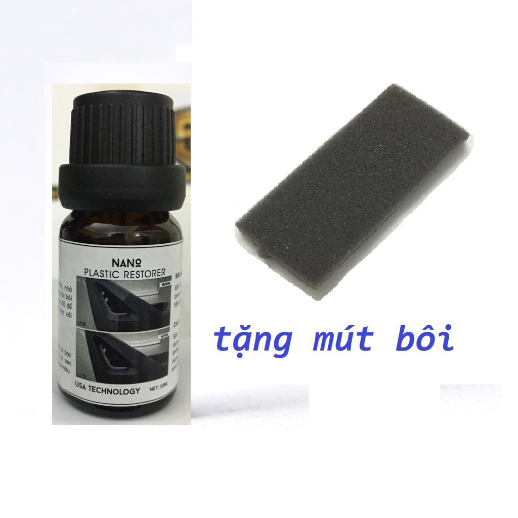 [ Tặng mút bôi ] Chai Phục hồi nhựa nhám Plastic Restorer 10ml