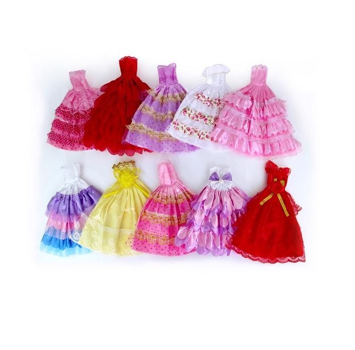 Bộ 05 Váy Đầm Công Chúa Búp Bê 30Cm (A)
