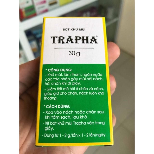Bột khử mùi hôi chân, hôi giày...Trapha 30g