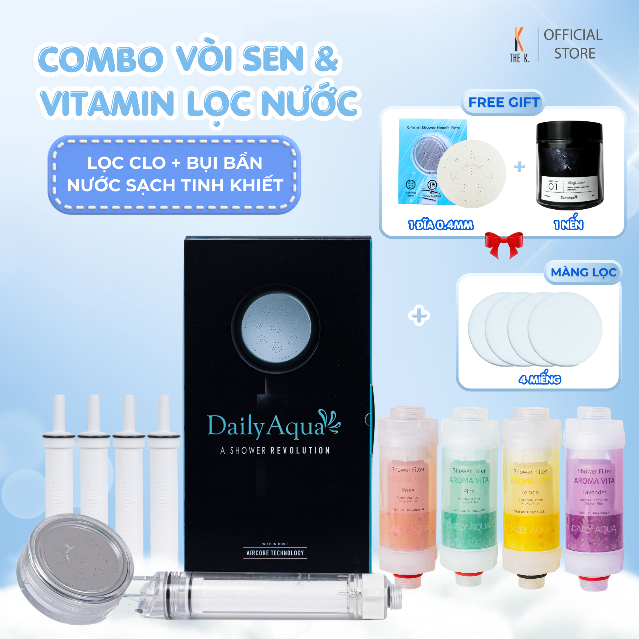 Daily Aqua Shower Head Filter Full Set