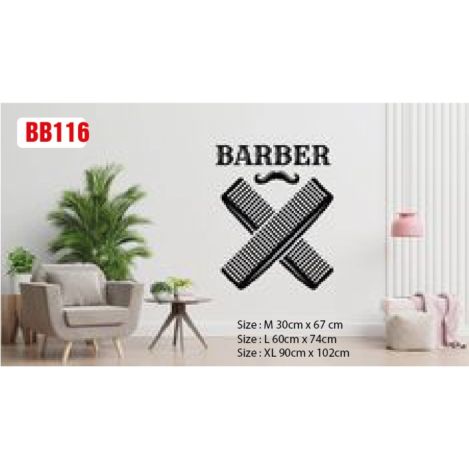 Decal dán làm đẹp cửa tiệm Barber và Salon P8