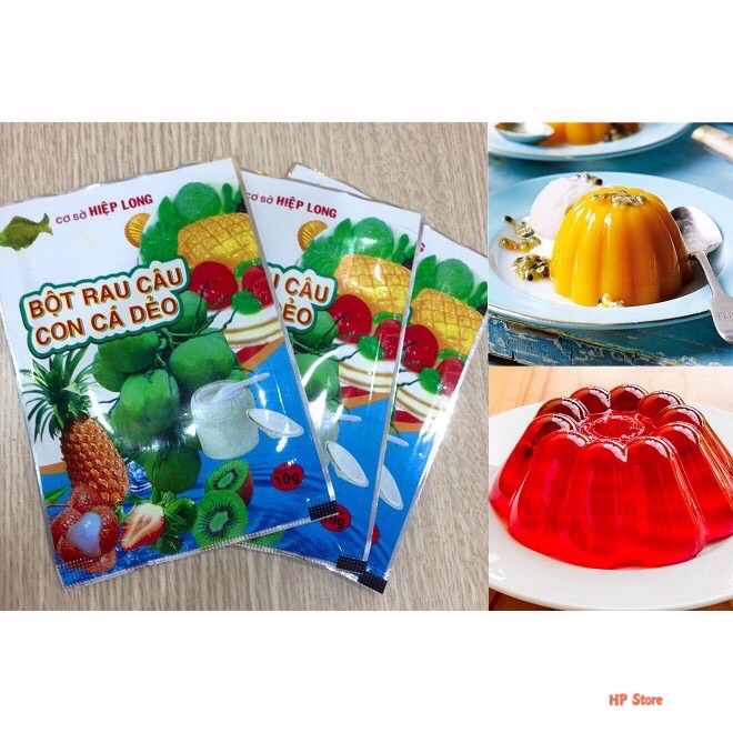 🧊lẻ 1 gói bột rau câu gói con cá dẻo hiệp long nấu rau câu🧊