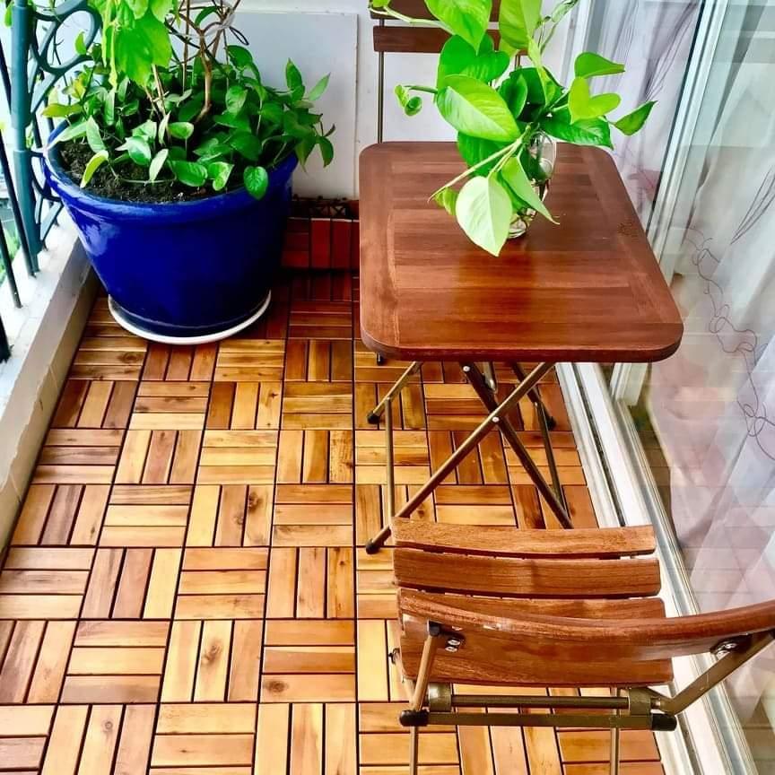 [HCM]ván sàn gỗ - Mẫu 12 nan ( xử lý chống thấm + lên màu + sơn PU 3 lớp )
