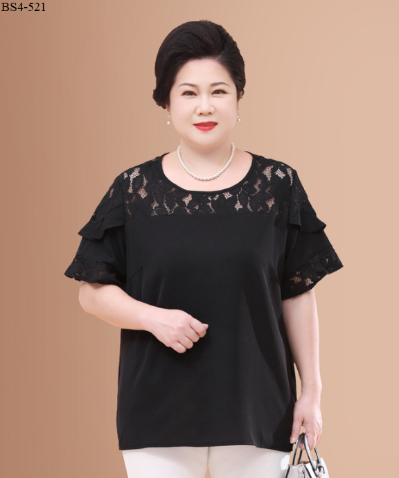 Áo kiểu phối ren trung niên bigsize BS4-521