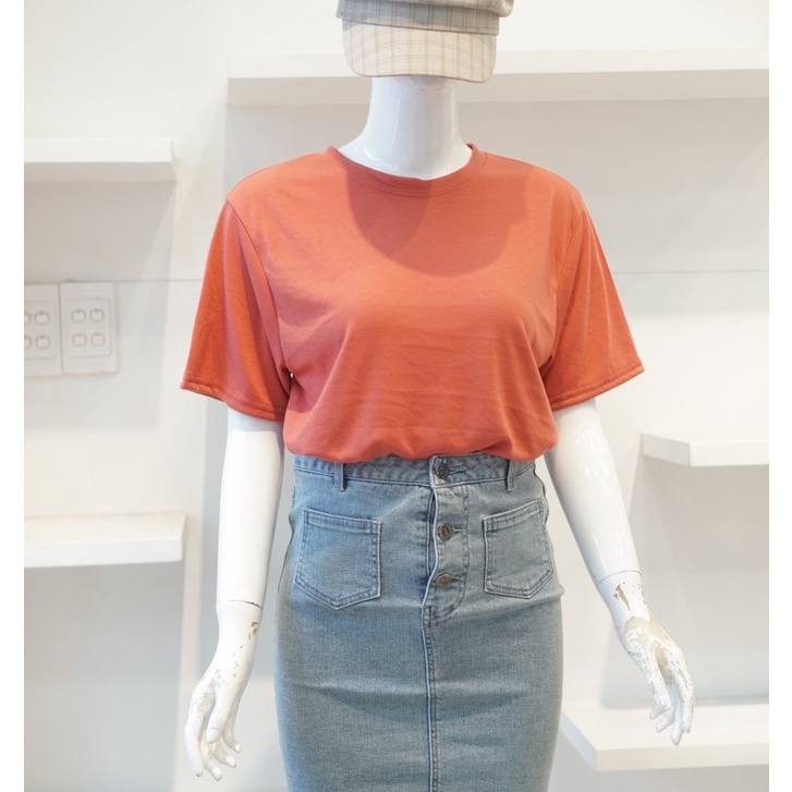 Áo thun nữ MENINA , chất cotton trơn basic thời trang