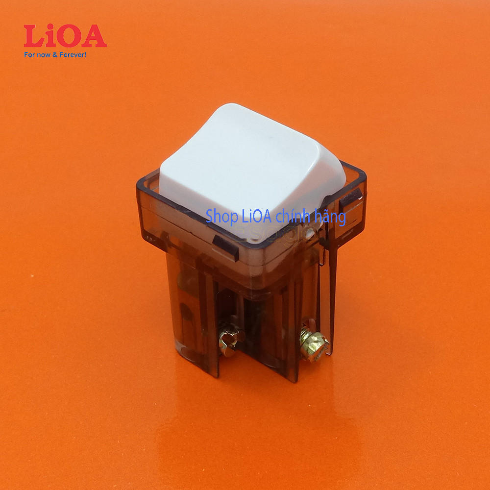 Hạt công tắc LiOA gắn mặt lỗ vuông 2 chiều 10A (2200W)