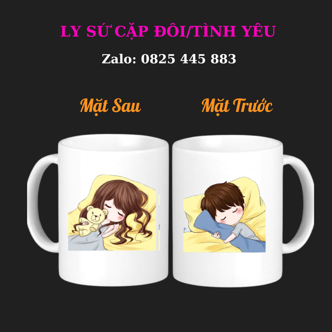 Ly sứ tình yêu, Ly sứ Cặp, Ly sứ đôi, chất liệu sứ, dung tích 330ml