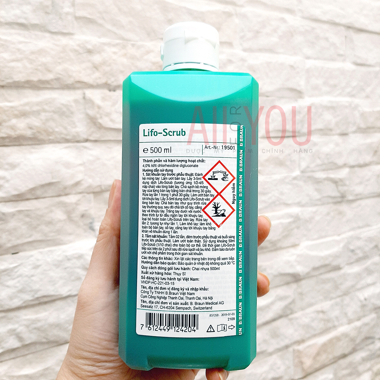 [CHÍNH HÃNG] [DATE 3/2024] B BRAUN Lifo Scrub 500mL - Dung Dịch Sát Khuẩn.