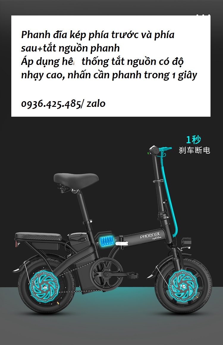 Xe điện gấp gọn Phoenix 30 km/ lần sạc, 25 km/ h