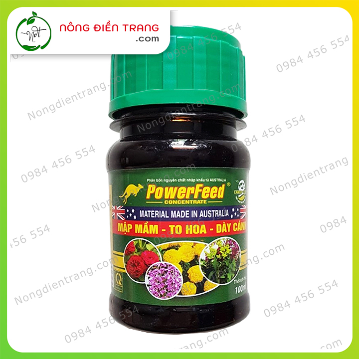 Phân cá Úc POWERFEED mập thân dưỡng hoa 100ml nguyên liệu 100% từ Australia giúp cây đẻ nhánh cực mạnh, xanh dày lá, cây thân trái to mập mạp POWER FEED - VTNN Nông Điền Trang