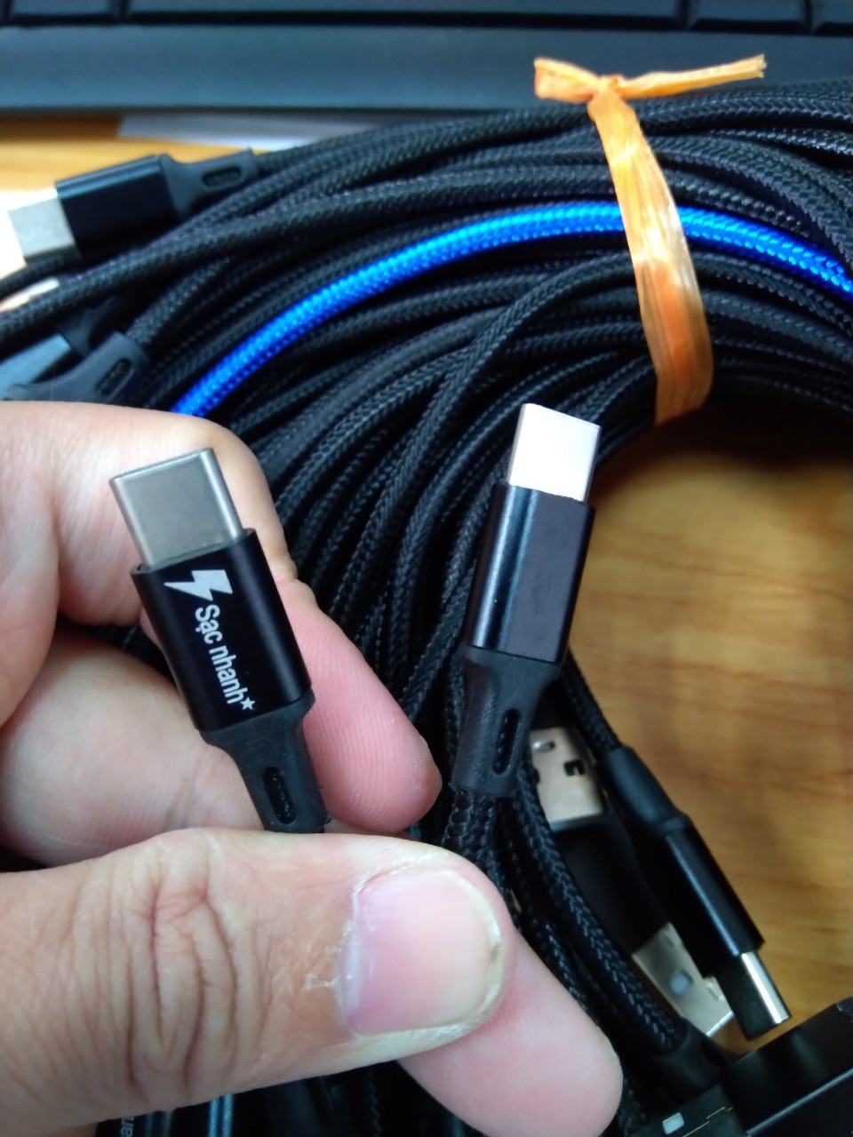Dây cáp sạc nhanh iphone, androi bọc dù chống đứt 25cm