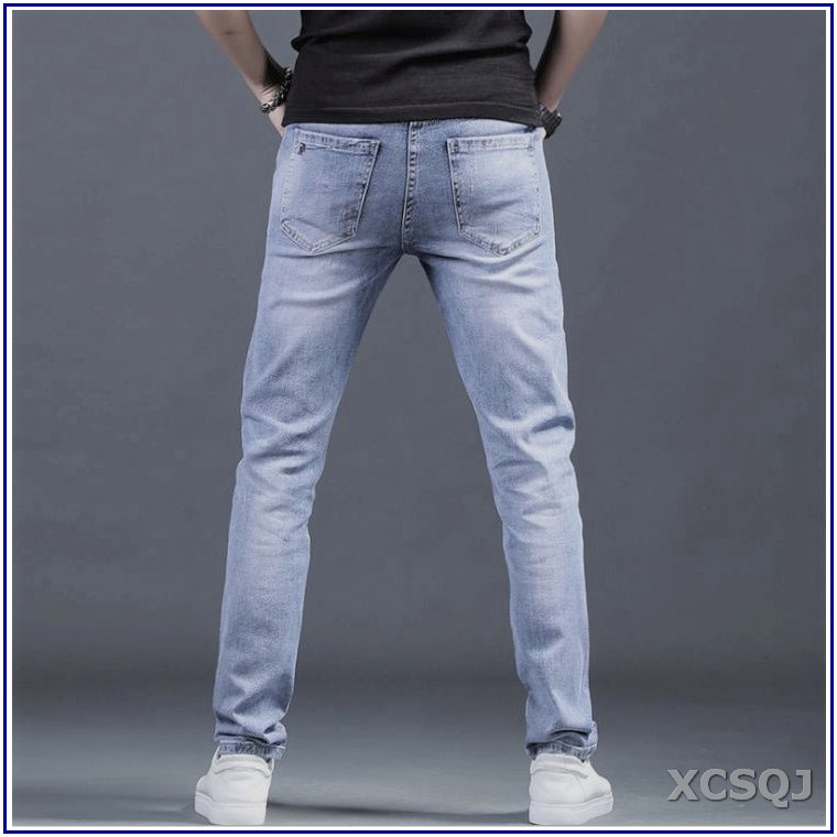 Quần jean nam cao cấp XANH BẠC cào xước 5678, không xù lông, không ra màu, chất giãn tốt v2-73