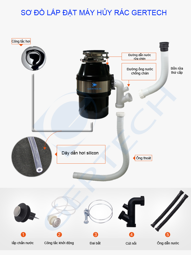 Máy Hủy Rác Nhà Bếp GT-450