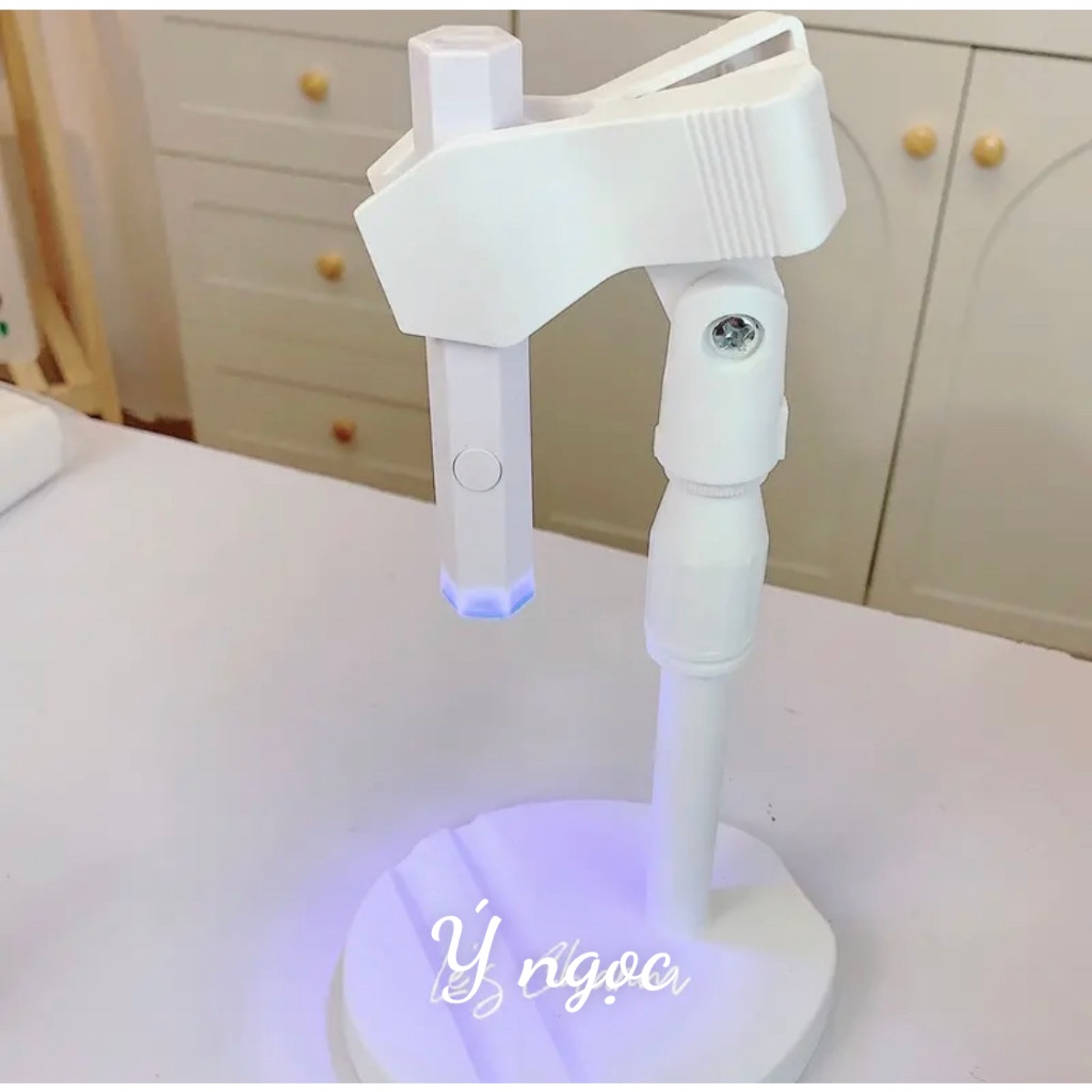 Đế kẹp đèn hơ nail kèm chân để điện thoại tiện lợi - Chân kẹp đèn hơ móng mini chuyên dụng làm nail