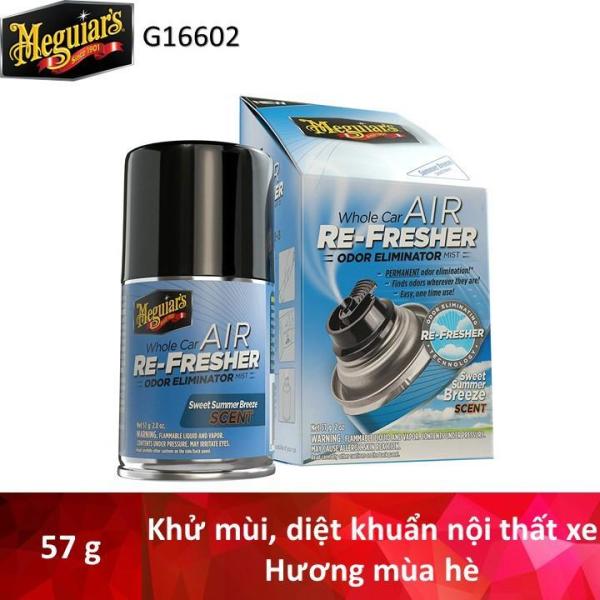 Meguiars Xịt khử mùi, diệt khuẩn nội thất xe hơi Hương mùa hè - Air Refesher - Summer Breeze Scent - G16602, 57 g