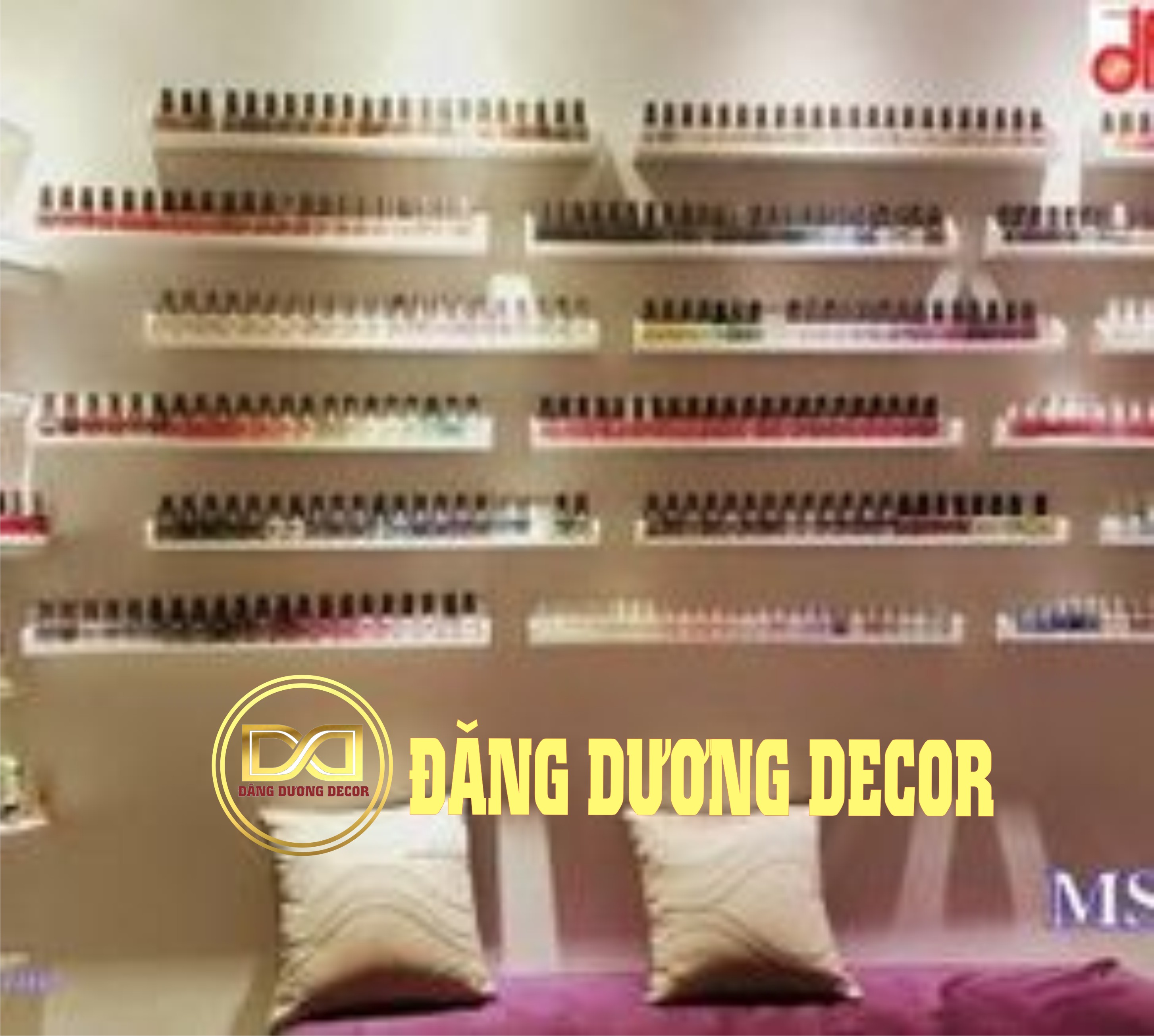 Kệ nails để sơn móng - Loại mángcó G 2 bên - Hiện đại
