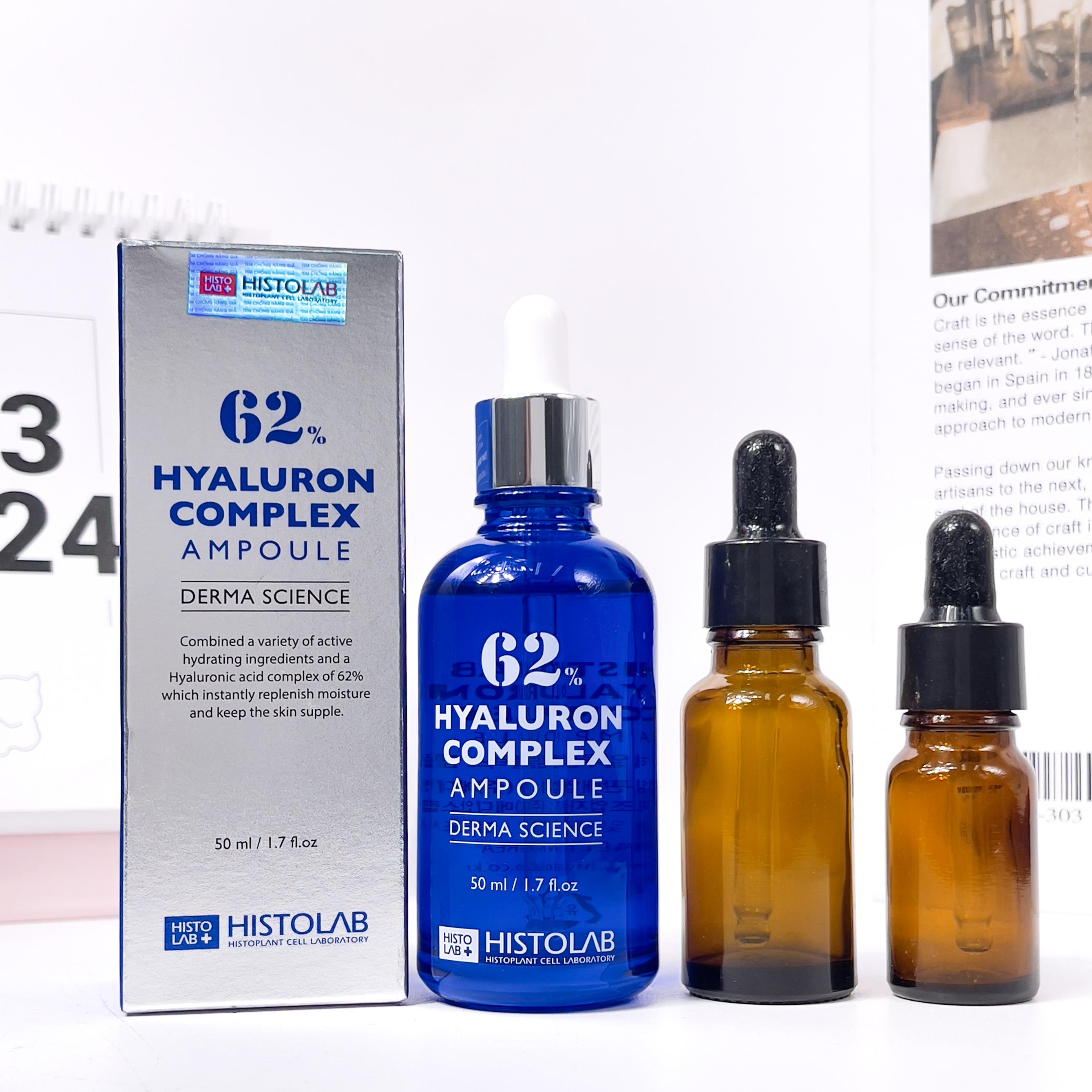 Tinh Chất Cấp Ẩm, Phục Hồi Da Histolab 62% Hyaluron Complex Ampoule Derma Science 50ml Duduhouse