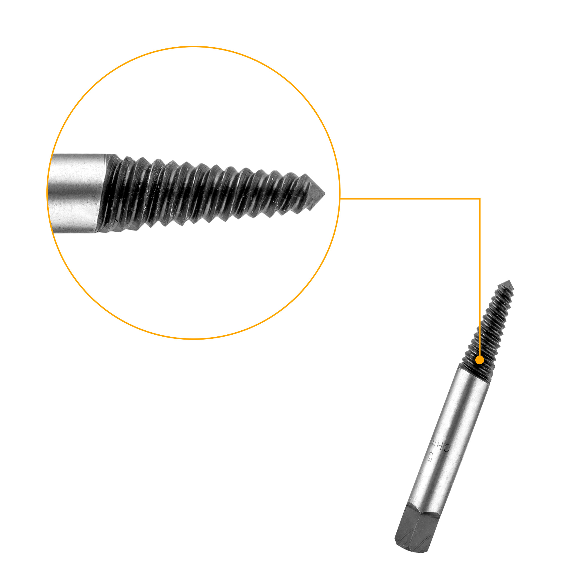 Bộ 5 mũi ven răng INGCO ASE008 chuyên lấy ốc từ 3~6mm, 6~8mm, 8~11mm, 11~14mm,14~18mm