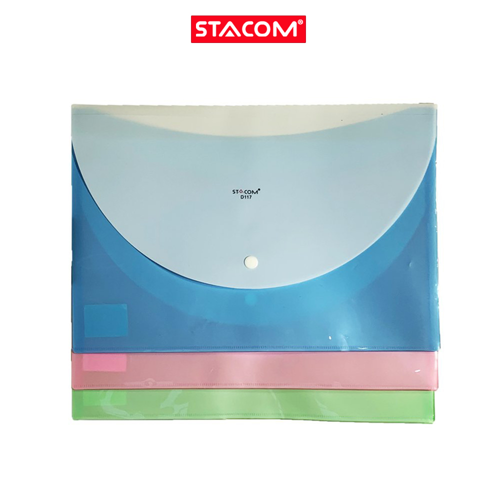 Túi đựng hồ sơ 02 ngăn dạng nút stacom d117 - dáng ngang - khổ a4