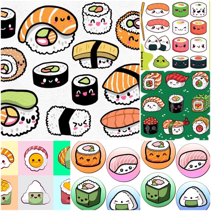 Set 30-60 sticker Foodie's friends