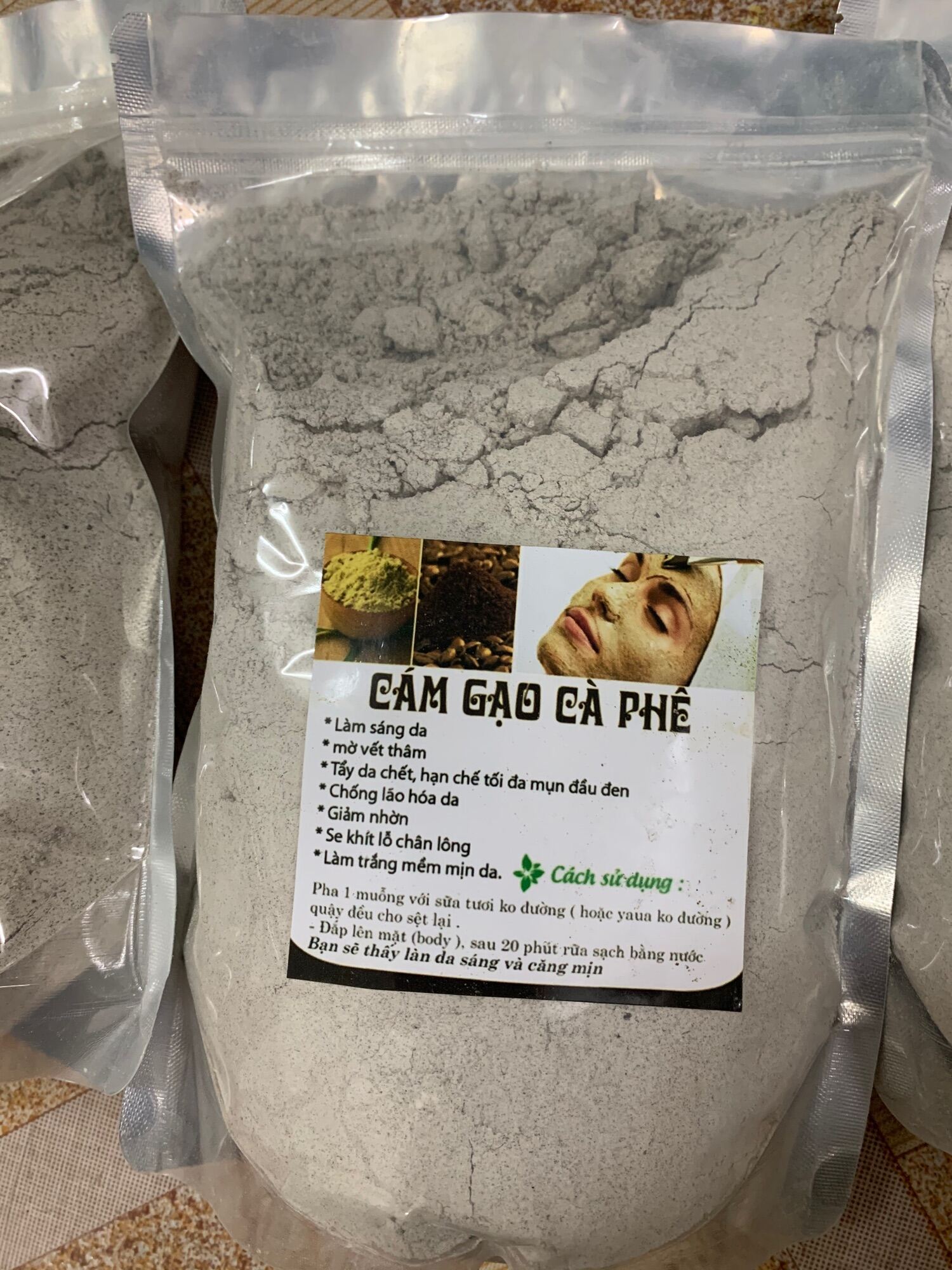 1kg Cám gạo cà phê tẩy da chết