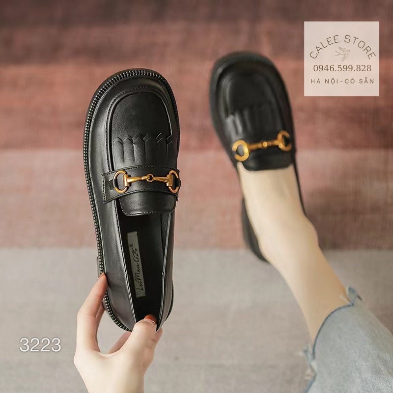 HÀNG MỚI DA MỀM CAO CẤP Giày Moca Loafer nữ Moccasin màu đen trắng kem đế 3cm có sẵn fullbox Hà Nội Ulzzang đế thấp