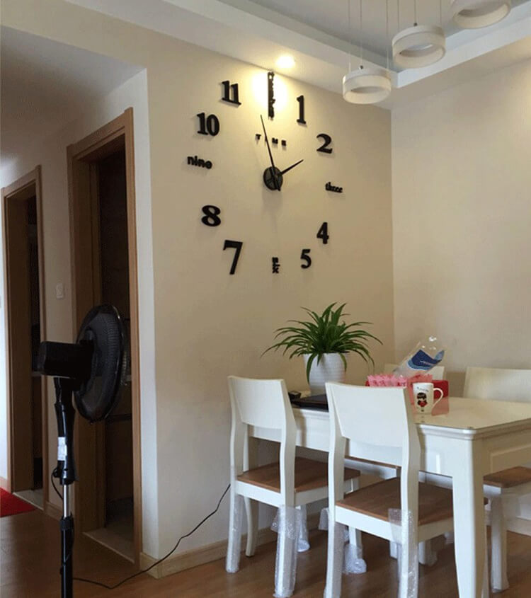 Đồng hồ dán tường 3D siêu đẹp hiện đại