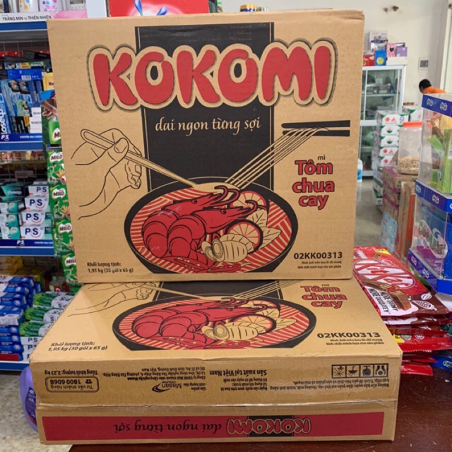 Thùng (30 gói) mì Kokomi Tôm chua cay