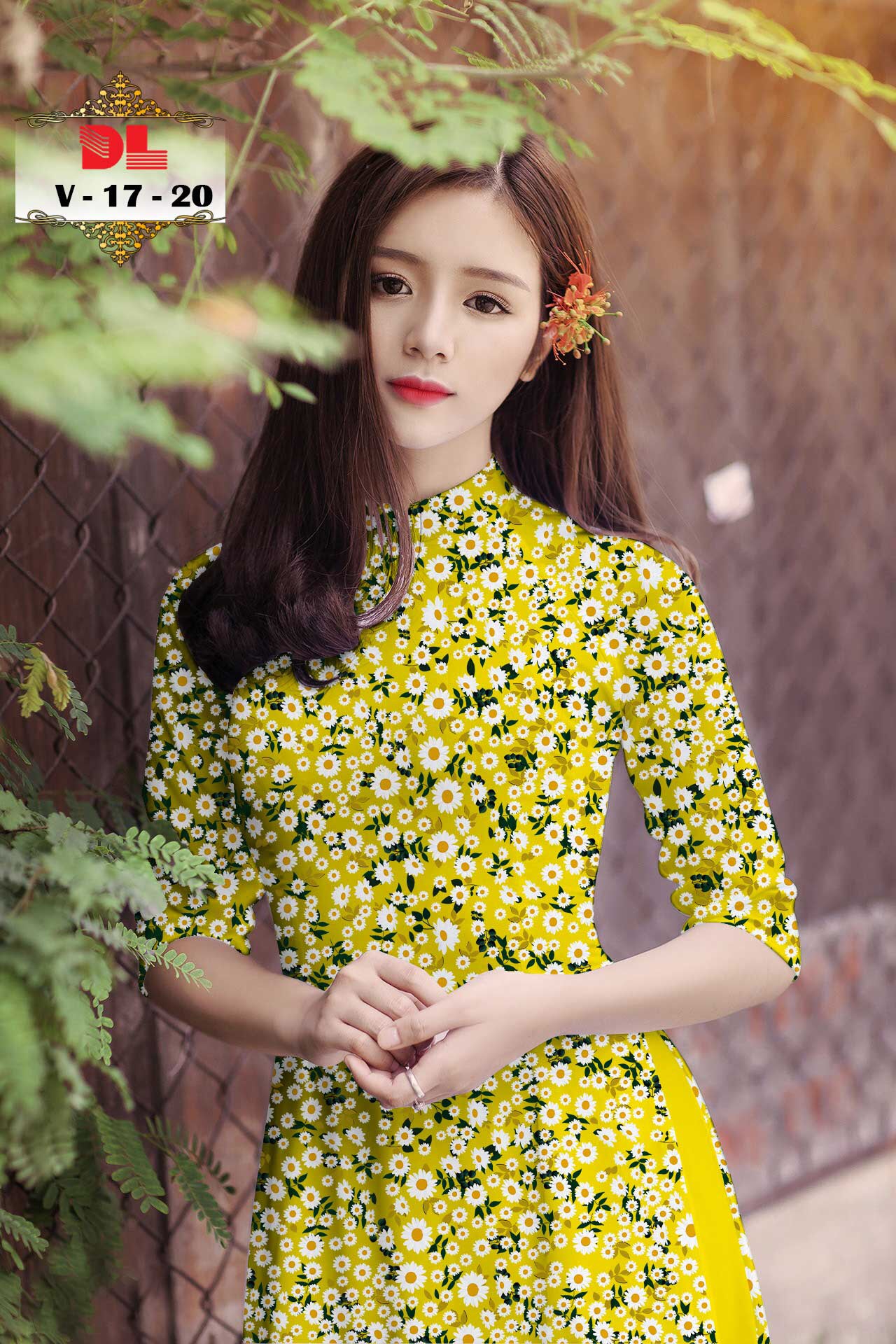 [HCM]Vải áo dài hoa cúc