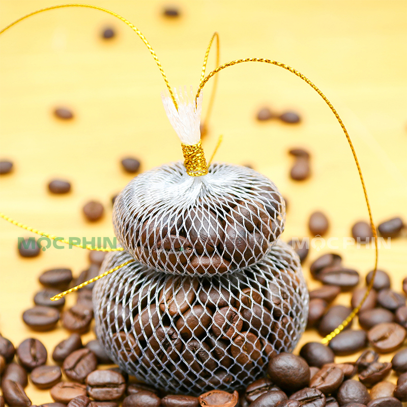 Túi thơm hạt cà phê Robusta/ Arabica || treo xe ô tô, để tủ quần áo, bàn làm việc || 100% cafe rang mộc || dây treo 30cm