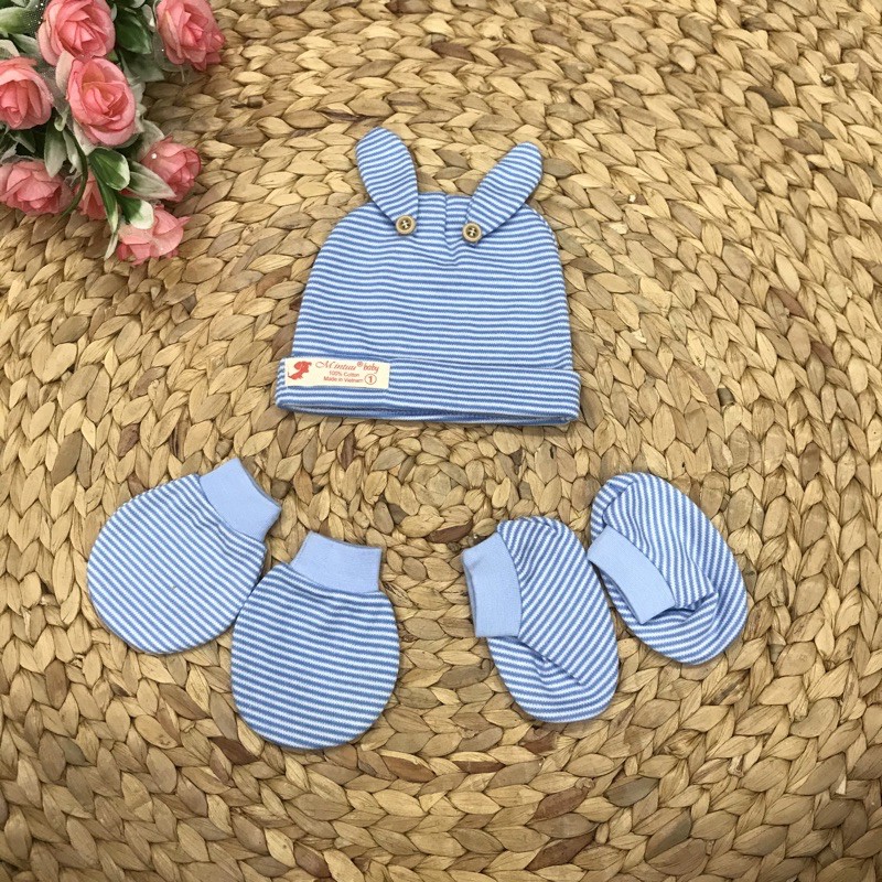 [HCM][Được chọn mẫu] Bộ nón bao tay bao chân cho bé sơ sinh