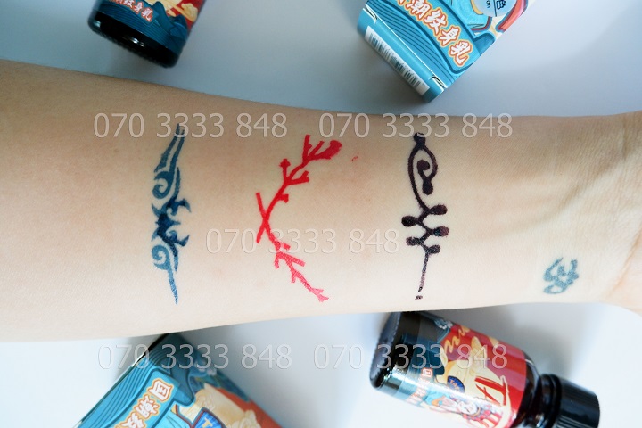 【INK TATTO】Mực Xăm 15Day Phiên Bản Cao Cấp [Màu Đen - Đỏ - Xanh] [ Tặng 3 Khuôn xăm + hình Sticker]  No.3