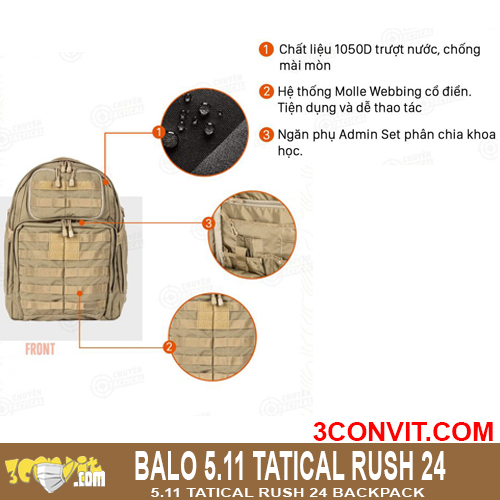 Balo phong cách chiến thuật 5.11 Tactical Rush 24