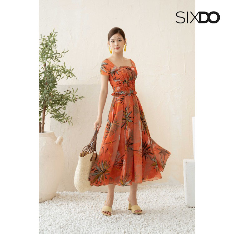 Chân váy voan midi họa tiết hoa SIXDO (Midi Skirt)