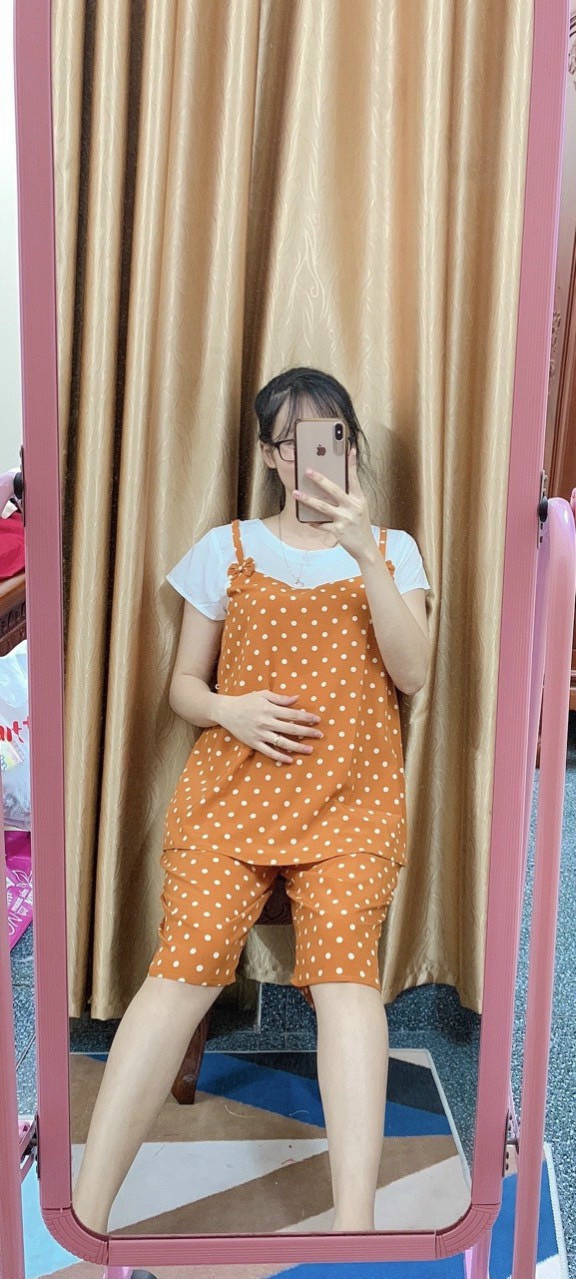 Bộ đồ bầu kiểu dáng trẻ trung cho mẹ bầu-mặc bầu kết hợp sau sinh