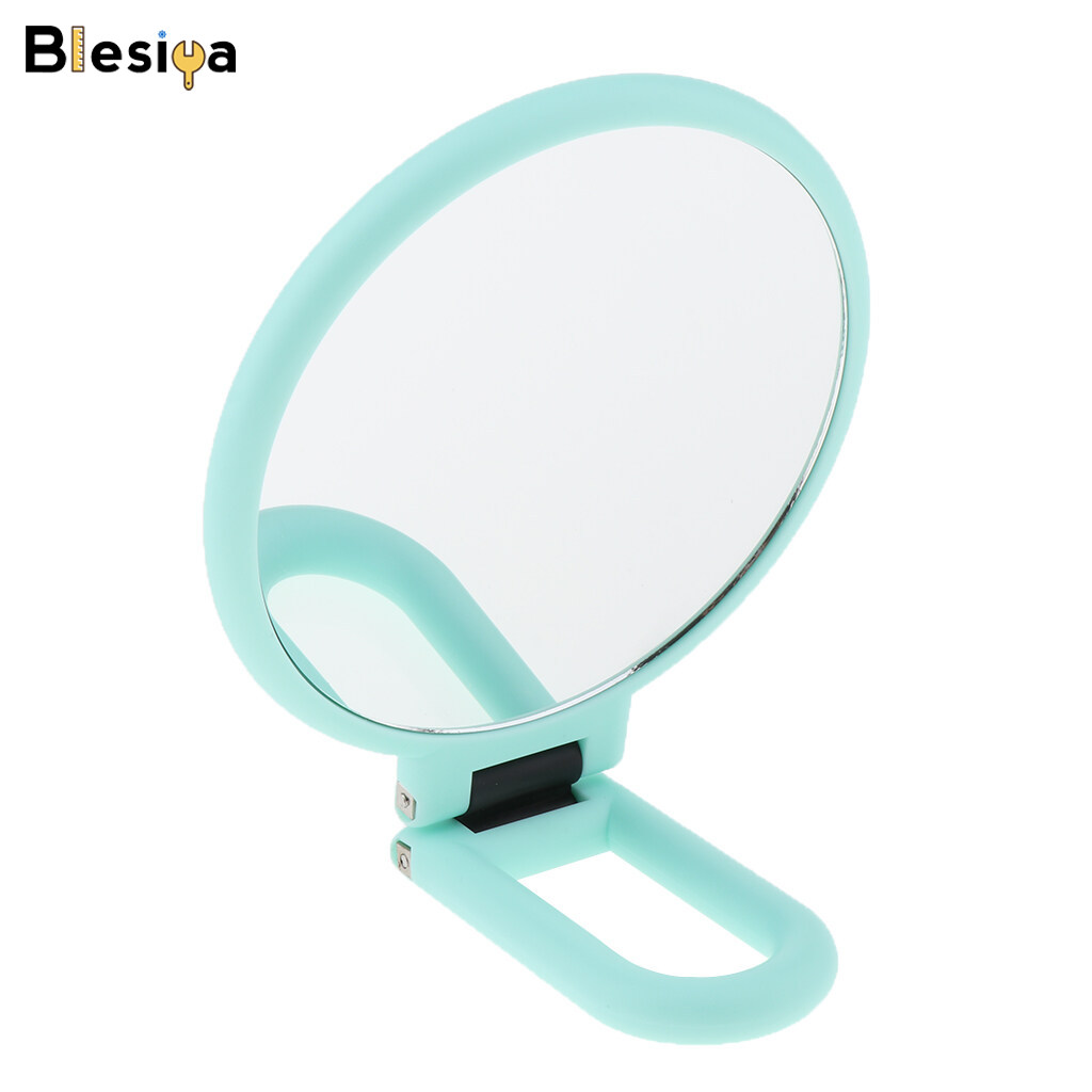 Blesiya Folding Handheld Double Sided Mirror Makeup Magnifying Mirror for Travel