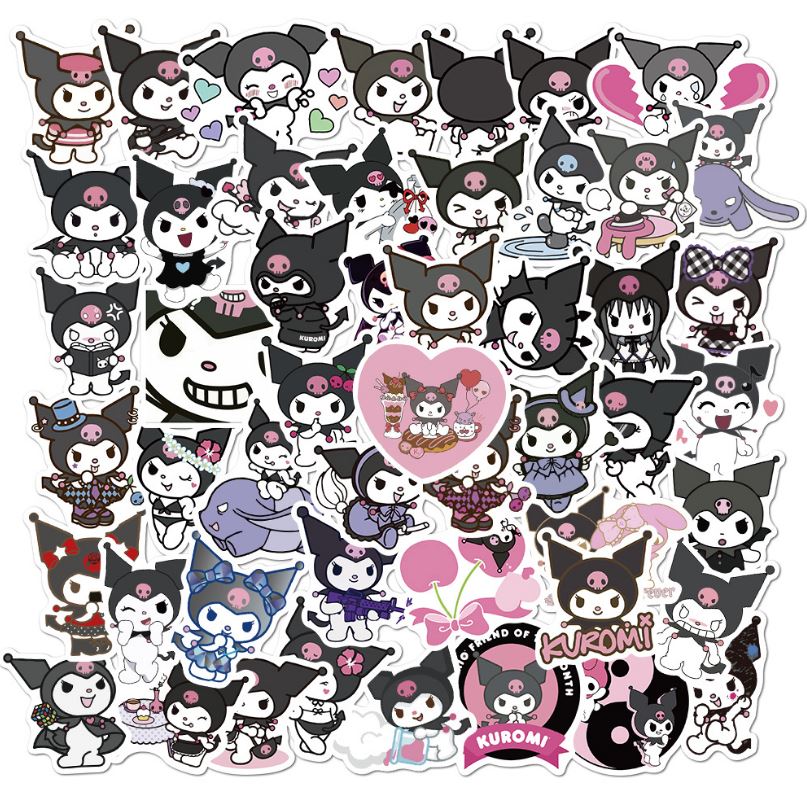 [HCM]Sticker Kuromi nhựa PVC không thấm nước dán nón bảo hiểm laptop điện thoại Vali xe Cực COOL #185